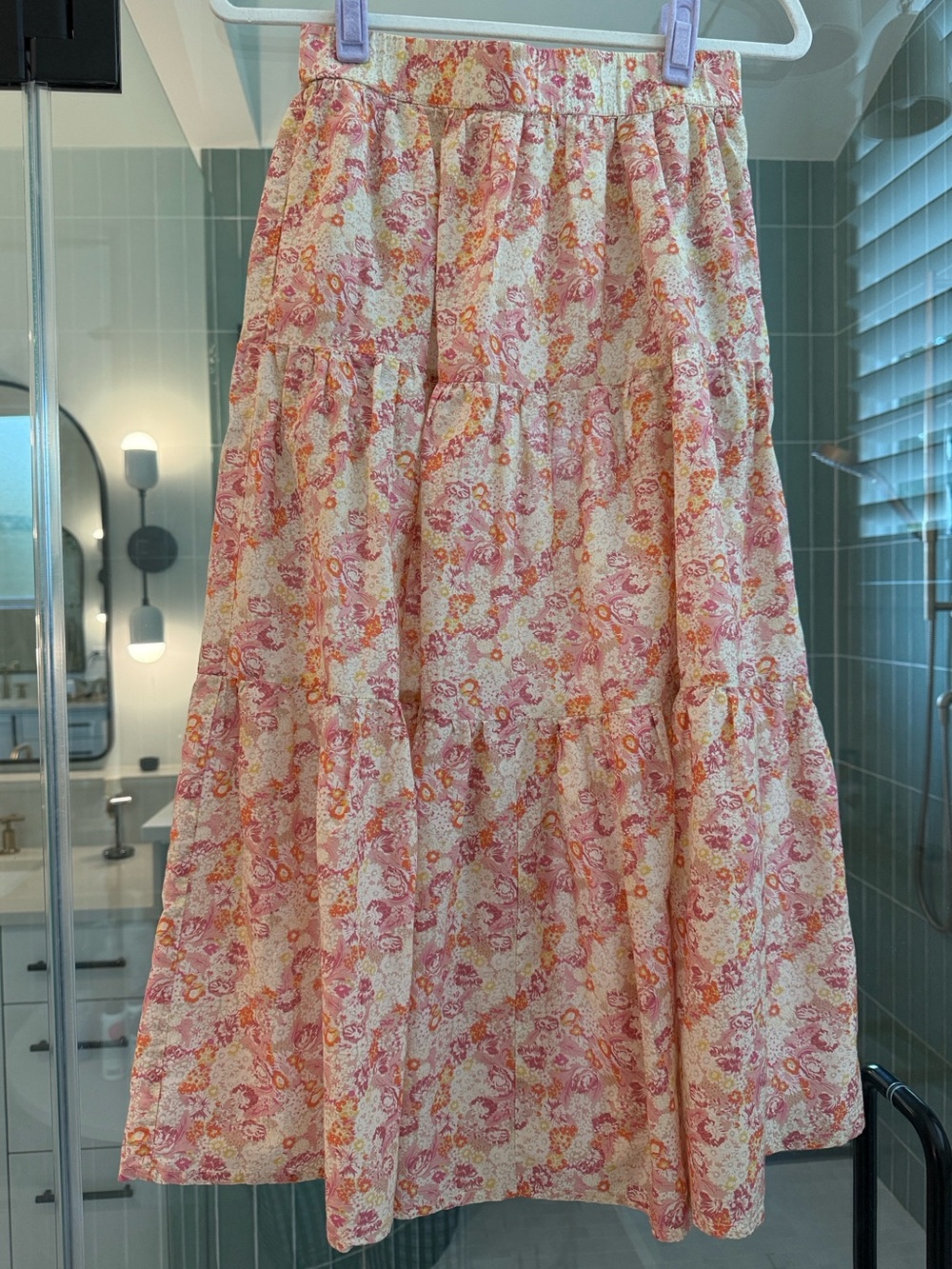 Trovata Birds of Paradise Floral Tiered Maxi Skirt in XS